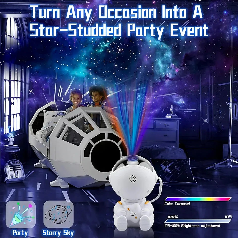 Astronaut Starry Sky Projector Lamp Galaxy Nebula Night Light for Bedroom Decor