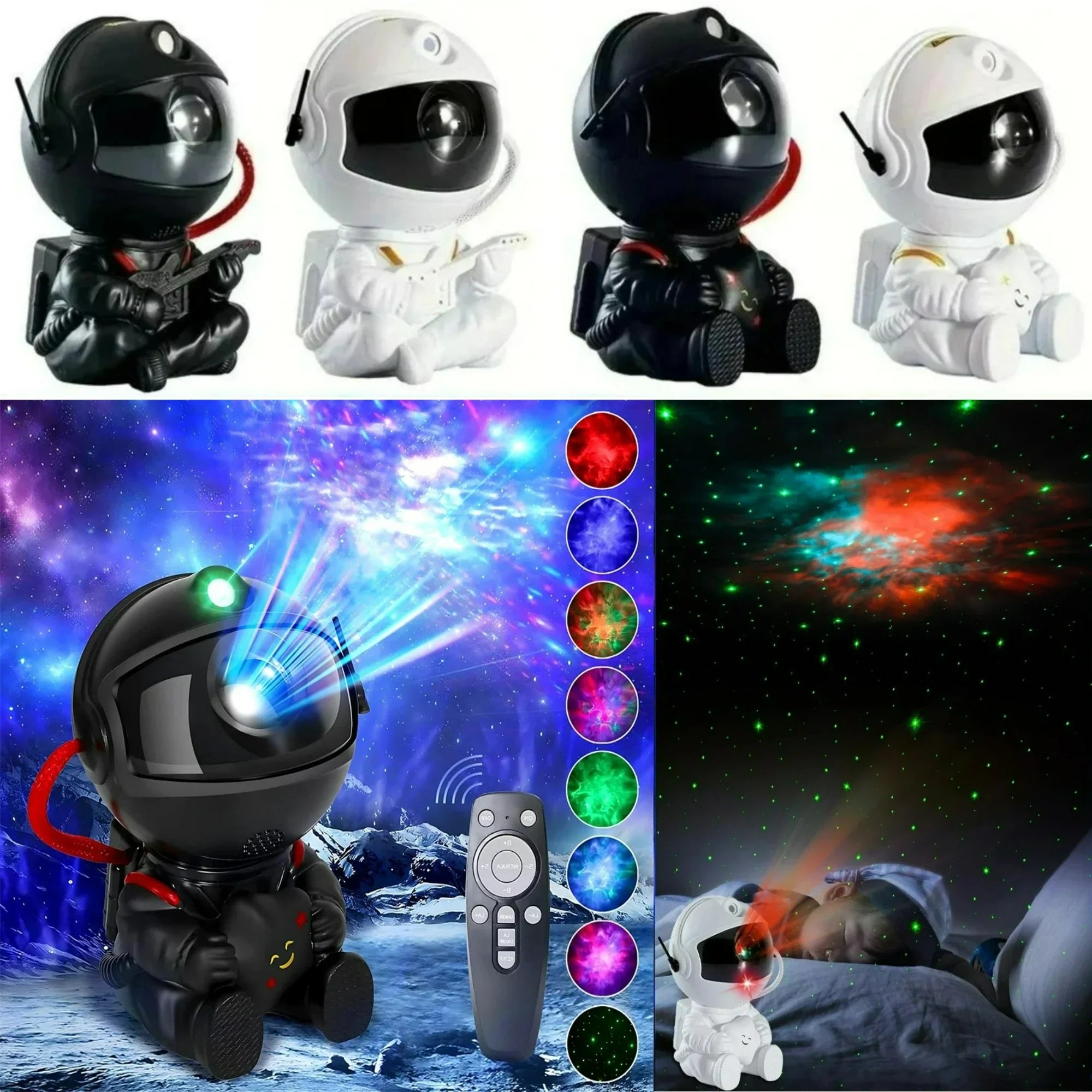 Astronaut Starry Sky Projector Lamp Galaxy Nebula Night Light for Bedroom Decor